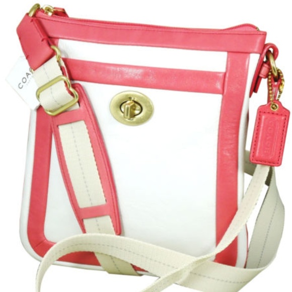 Coach Handbags - NWT Coach Coral White Leather CROSSBODY Swingpack